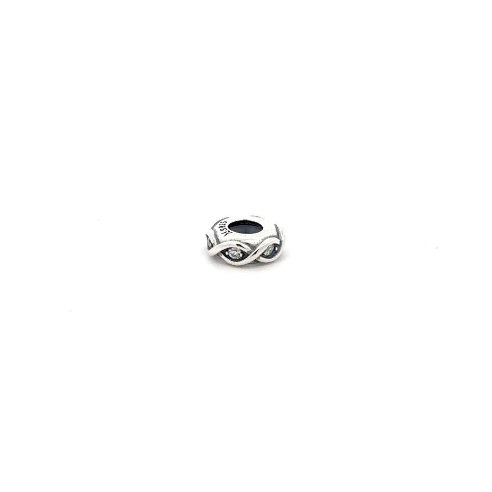 925 Sterling Silver Charm Bead Rondelle Spacer For Charm Bracelet Necklace Small - Picture 1 of 5